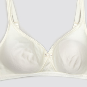 Sujetador de sujeción perfecta. Sin aros, hecho en una microfibra satinada