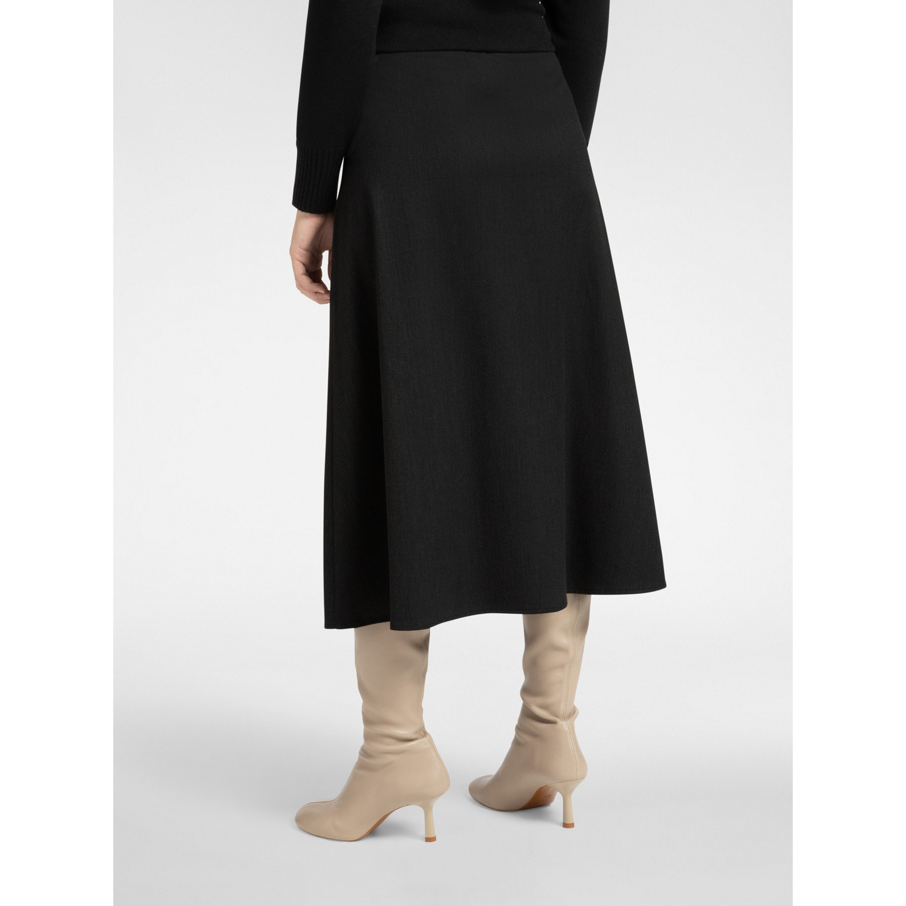 Elena Mirò - Falda cruzada con jabot - Negro