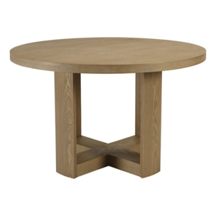 ELLA - Table à manger ronde D125cm couleur naturelle design arrondi