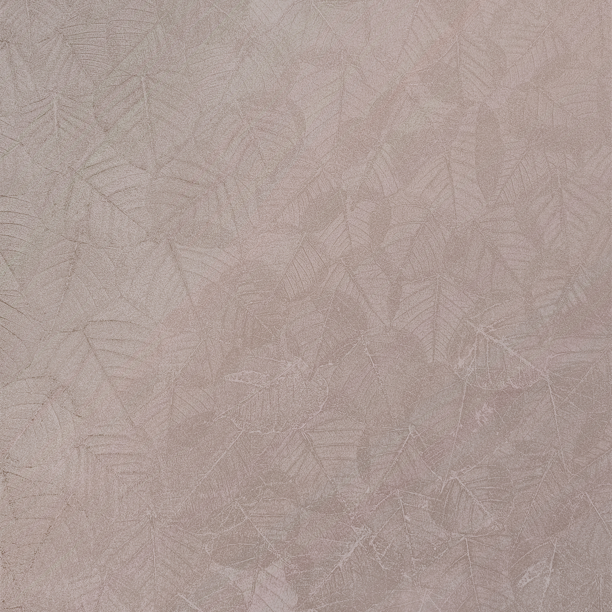 Papier peint feuillage texturé rose grisé