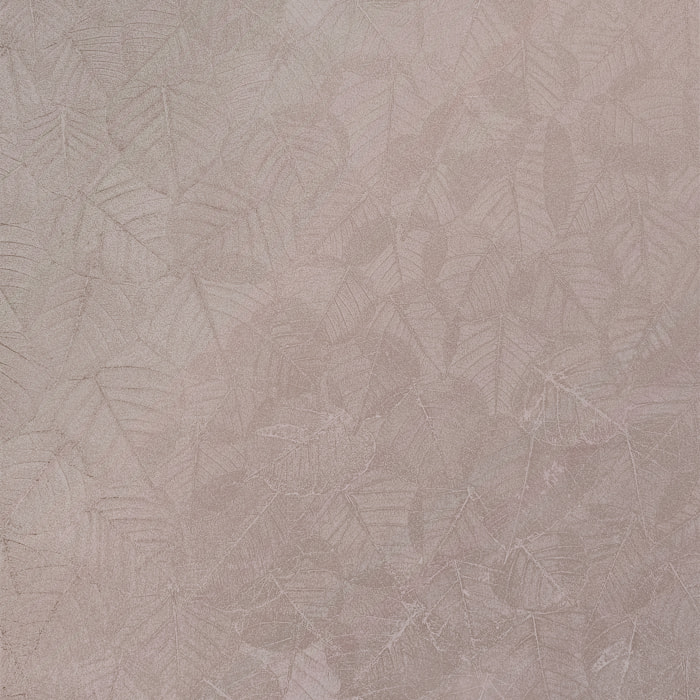 Papier peint feuillage texturé rose grisé