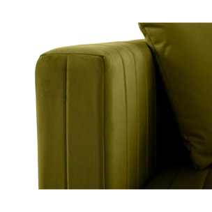Nova - module d'assise gauche - en velours - Vert Olive