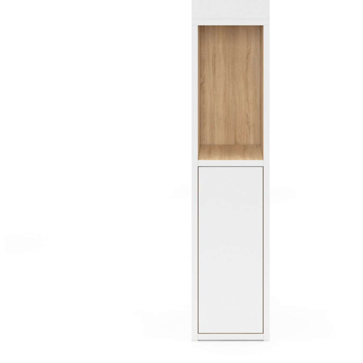 Tête de lit Léo bois et blanche avec rangements 145cm
