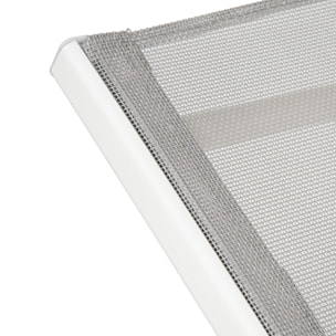 Lot de 2 bains de soleil SARDINIA en textilène gris - structure blanche