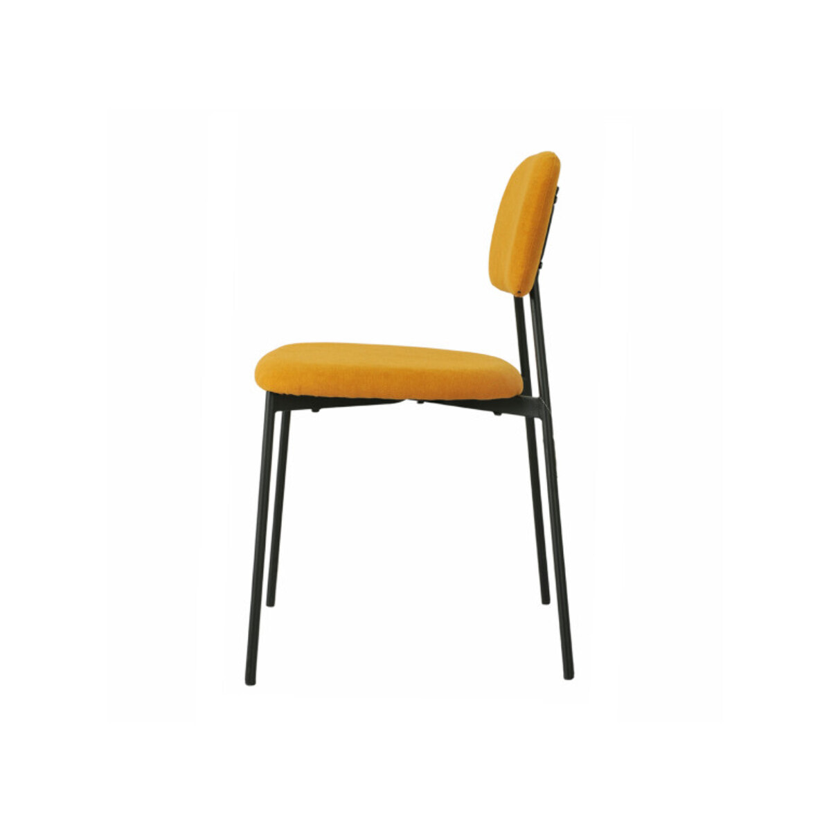Chaise de repas en tissu doux avec 4 pieds en métal noir - MIRA