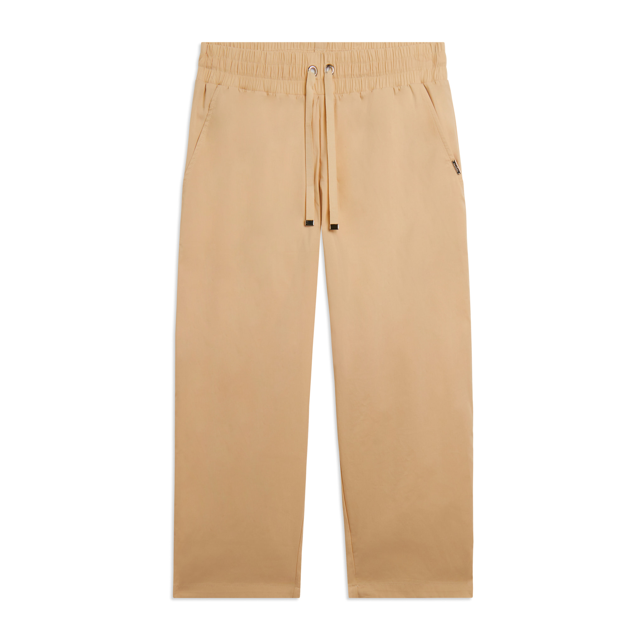 Pantaloni Cropped in Popeline elasticizzato