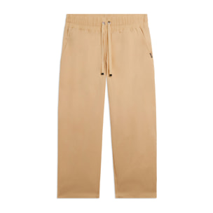 Pantaloni Cropped in Popeline elasticizzato