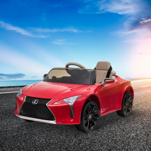 Voiture électrique enfants 12 V - V. max. 3 Km/h effets sonores + lumineux télécommande Lexus LC500 rouge