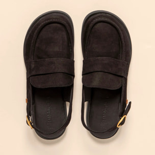 Zapatos N5872 NOBUCK LAVADO BLACK/ ARENISCA color Black