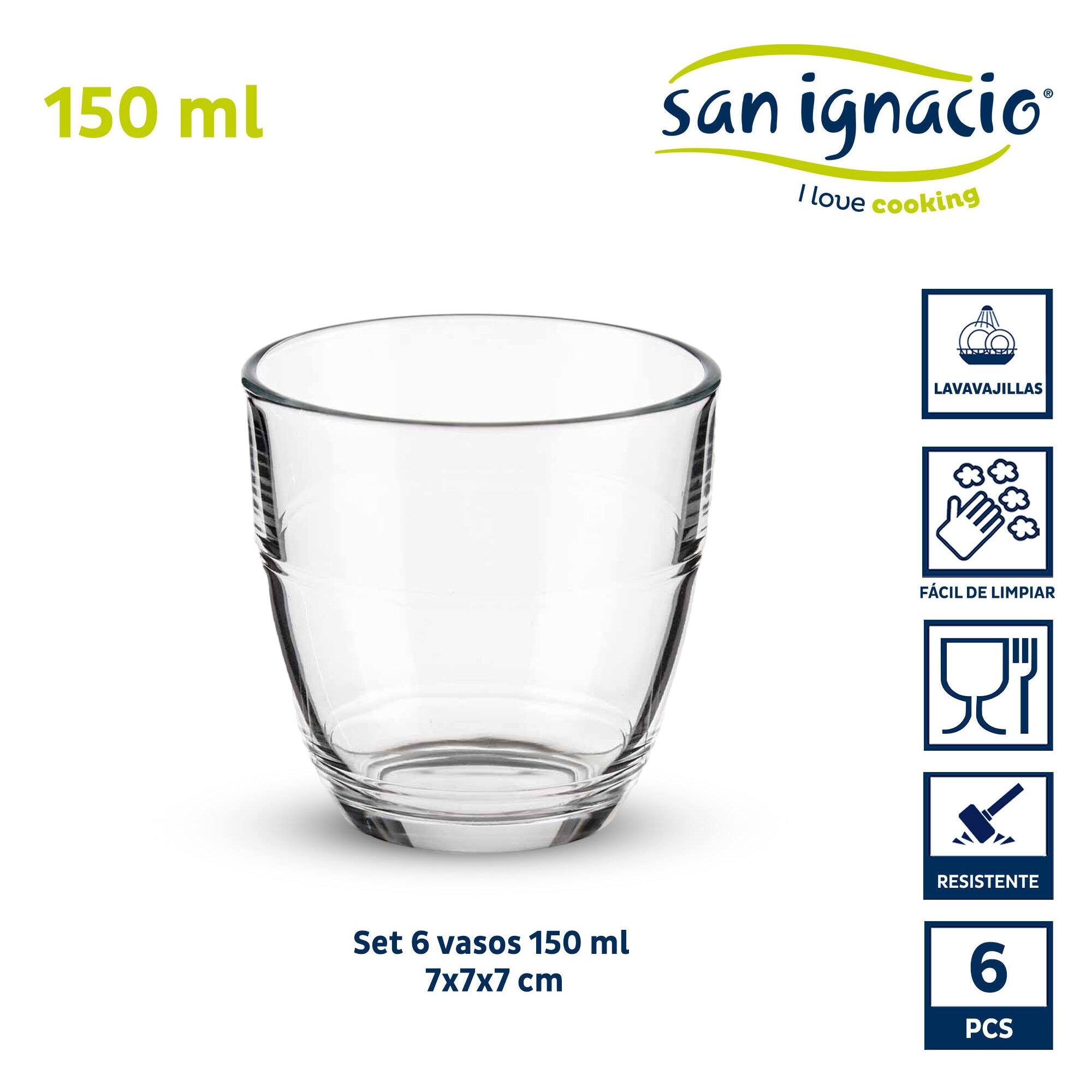 Set 6 vasos cortado 150ml colección vivalto