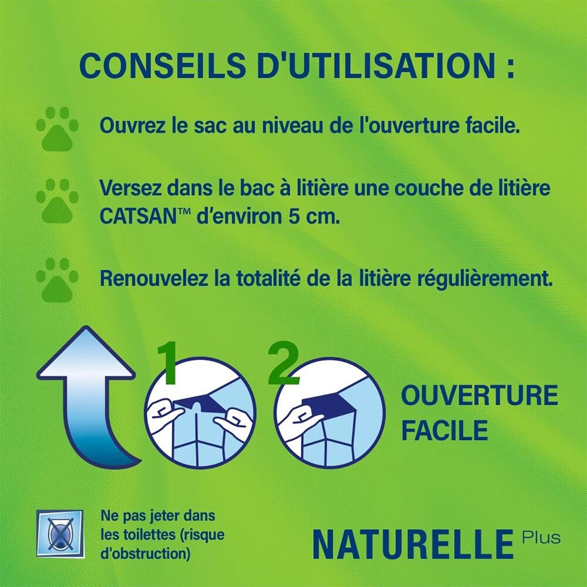 CATSAN Naturelle plus Litière végétale pour chat 1 sac de 20L