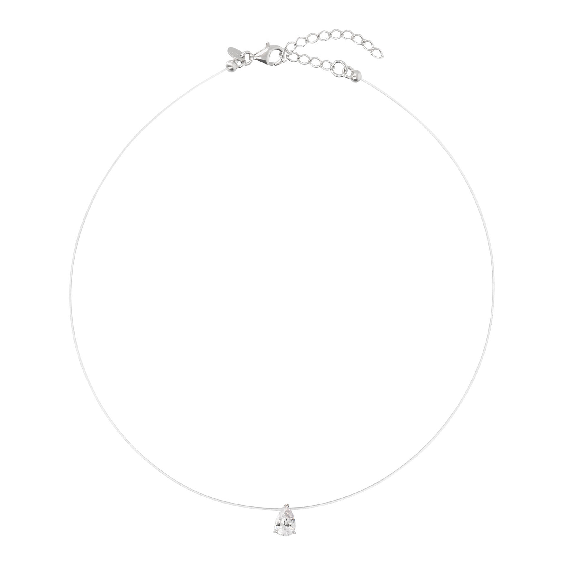 Collana Fantasmino con Punto Luce Goccia in Cubic Zirconia