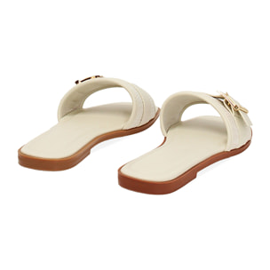Sandalias planas crema de estilo fresco
