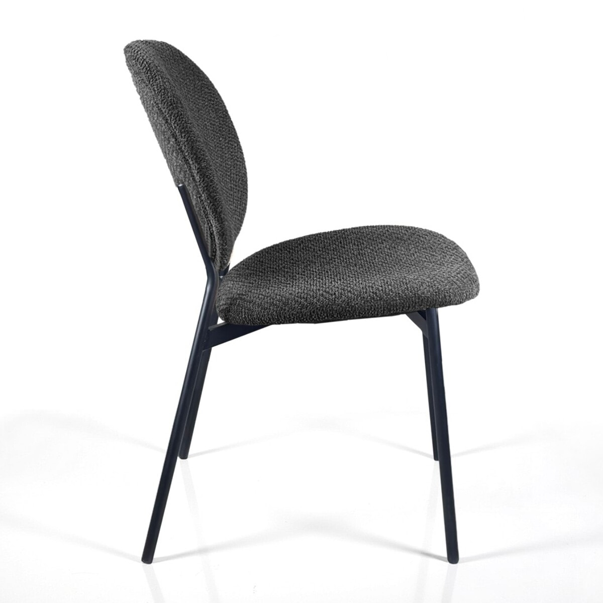 Lot de 2 chaises de salle à manger Tomasucci WERZA, en tissu, anthracite, 58 × 47 × 81 cm