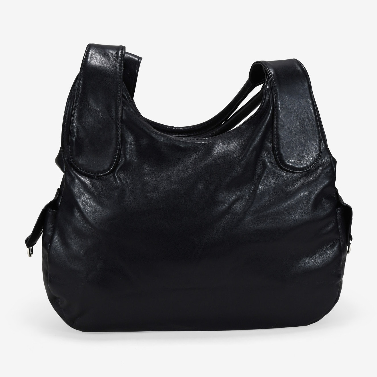 Bolso de hombro negro con bolsillos