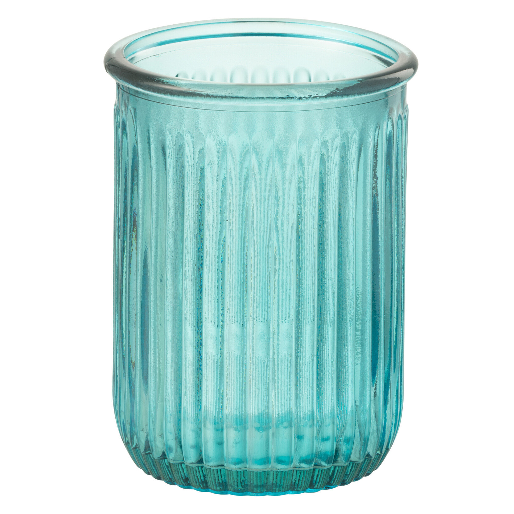 J-Line vase Stripe - verre - bleu - Ø 14.5 cm