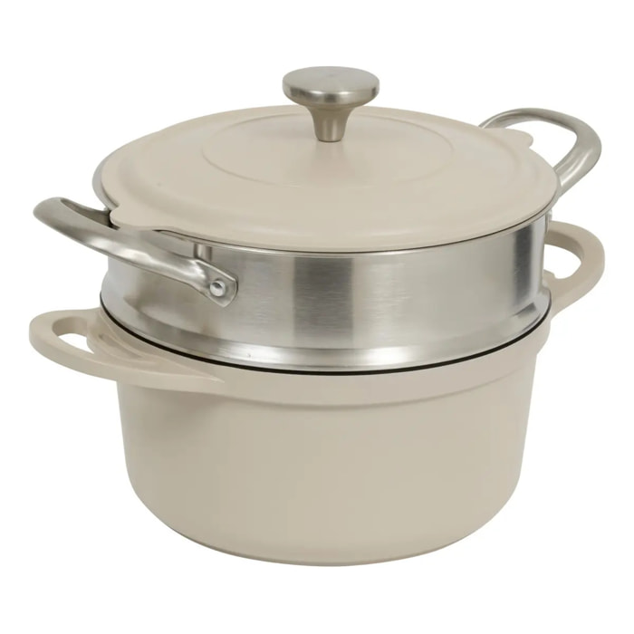 Cocotte Aluro aluminium beige D24cm