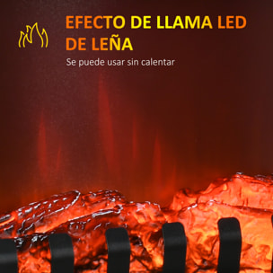 Chimenea Eléctrica 1000 W/2000 W Chimenea Decorativa con Ventanas LED Llamas Brillo Ajustable y Protección Sobrecalentamiento para 15-20 ㎡ 60x37x60,5 cm Negro