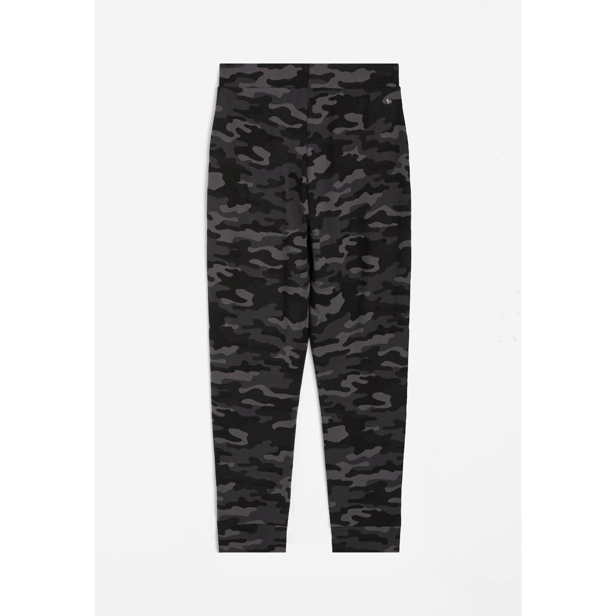 Pantaloni donna in french terry modal stampato camouflage