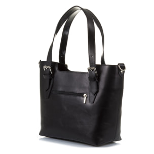 FIRENZE ARTEGIANI Borsa Tote da Donna Arezzo. Vera Pelle Tamponato Made in Italy 37x10x25 Cm. Colore nero