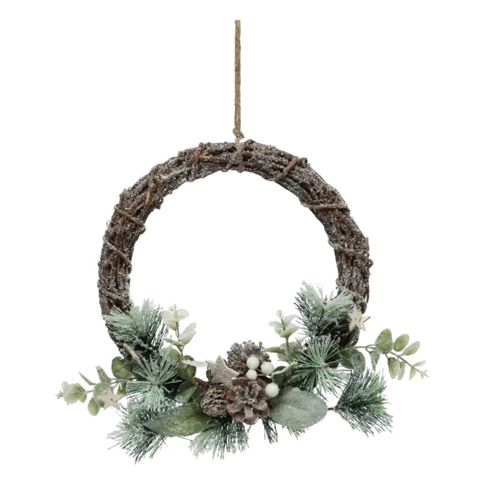 Couronne pommes de pin et branches D.27cm