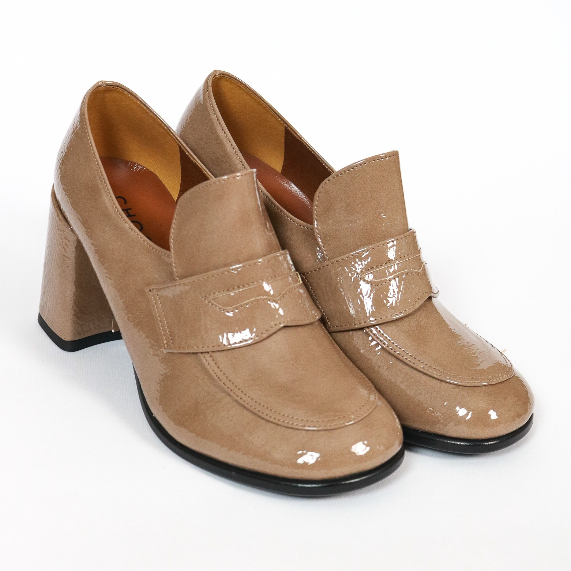 MOCASSINO TACCO ROTONDO CHOCOLA' TAUPE