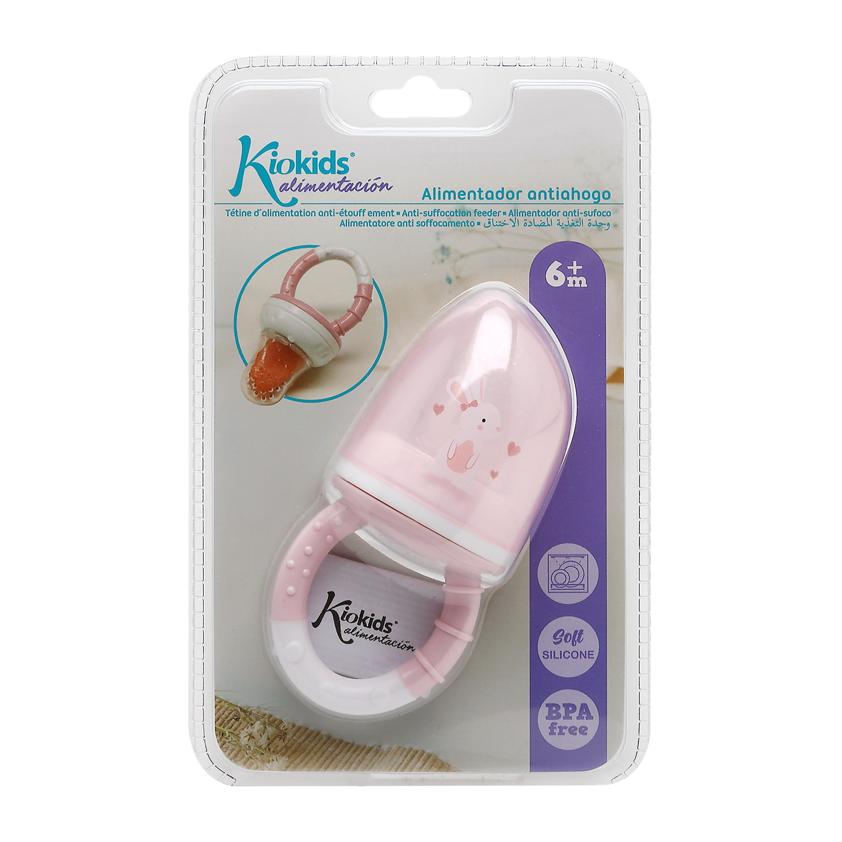 ALIMENTADOR ANTIAHOGO EN SILICONA CONEJITO ROSA