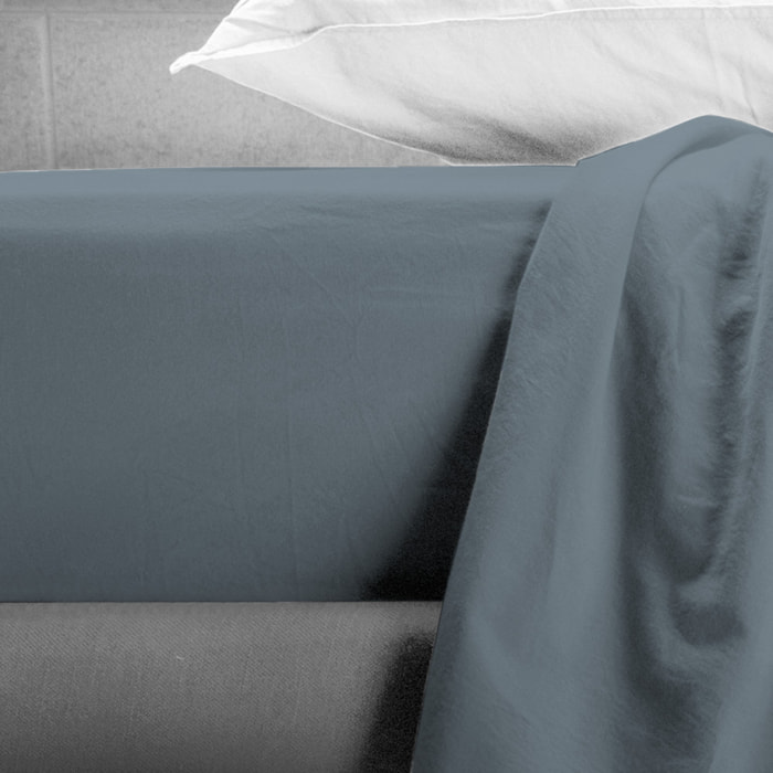 UNO CASA DESIGN Lenzuolo con Angoli Beatriz in 100% Cotone No-Stiro Tinta Unita_Matrimoniale_avio
