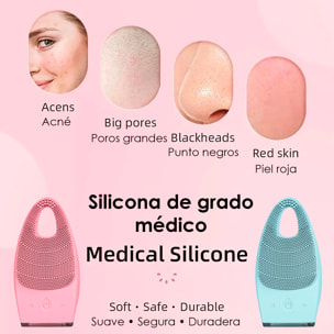 Pulitore facciale elettrico con batteria ricaricabile. 15 intensità, modalità massaggio. Trattamento per l'acne, pulizia profonda, pulitore per pori.