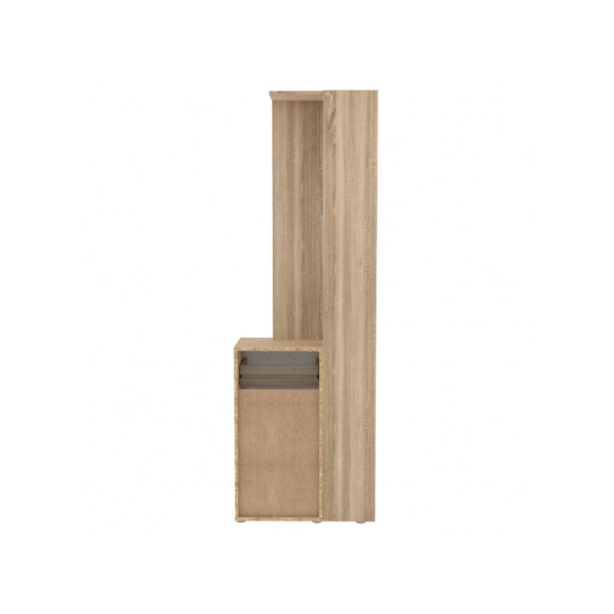 Vestiaire en bois avec rangements et miroir - 2 coloris - ROLL