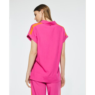 Blusa fluida bicolore