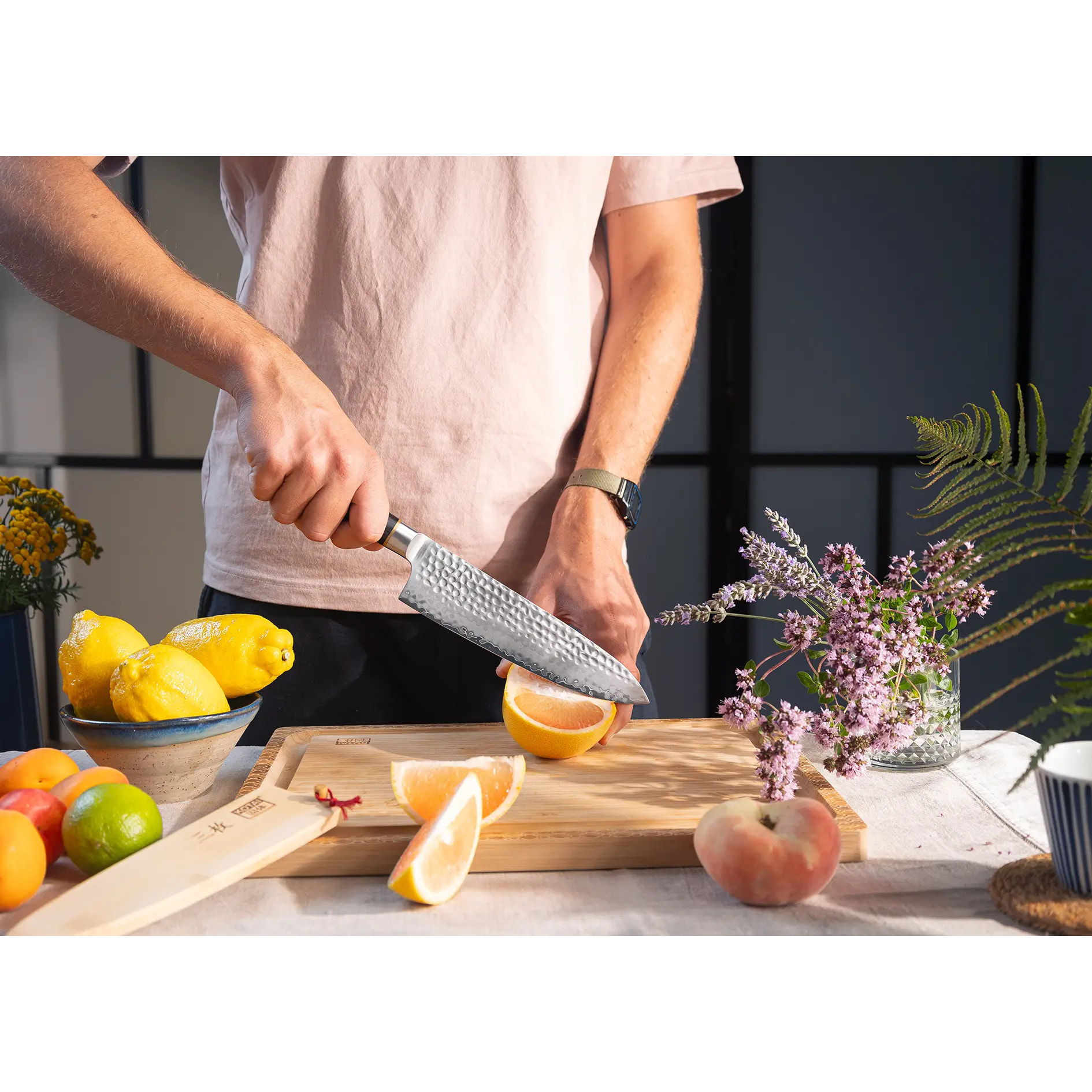 Couteau de Chef Gyuto | Lame 200 mm | Acier Inoxydable Japonais San-Mai