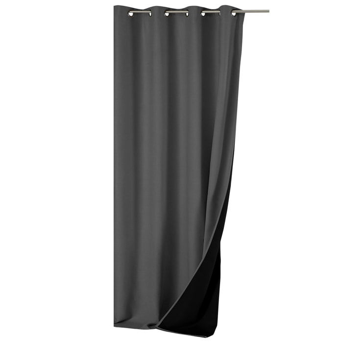 Rideau anti-froid doublé polaire - Gris anthracite