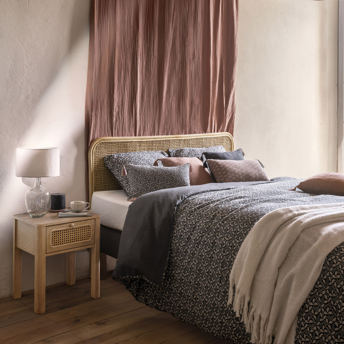 Coussin "Jamana" 30x50cm gris foncé