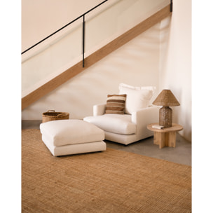 Puf tono blanco roto de 96x80cm Alto: 40 Largo: 96 Ancho: 80