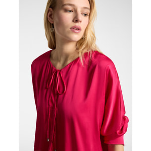 Elena Mirò - Blusa de satén de viscosa LENZING™ ECOVERO™ - Fuchsia