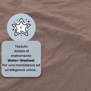 COMPLETO LETTO WATER WASHED, 100% Microfibra, No Stiro - ROSA ANTICO