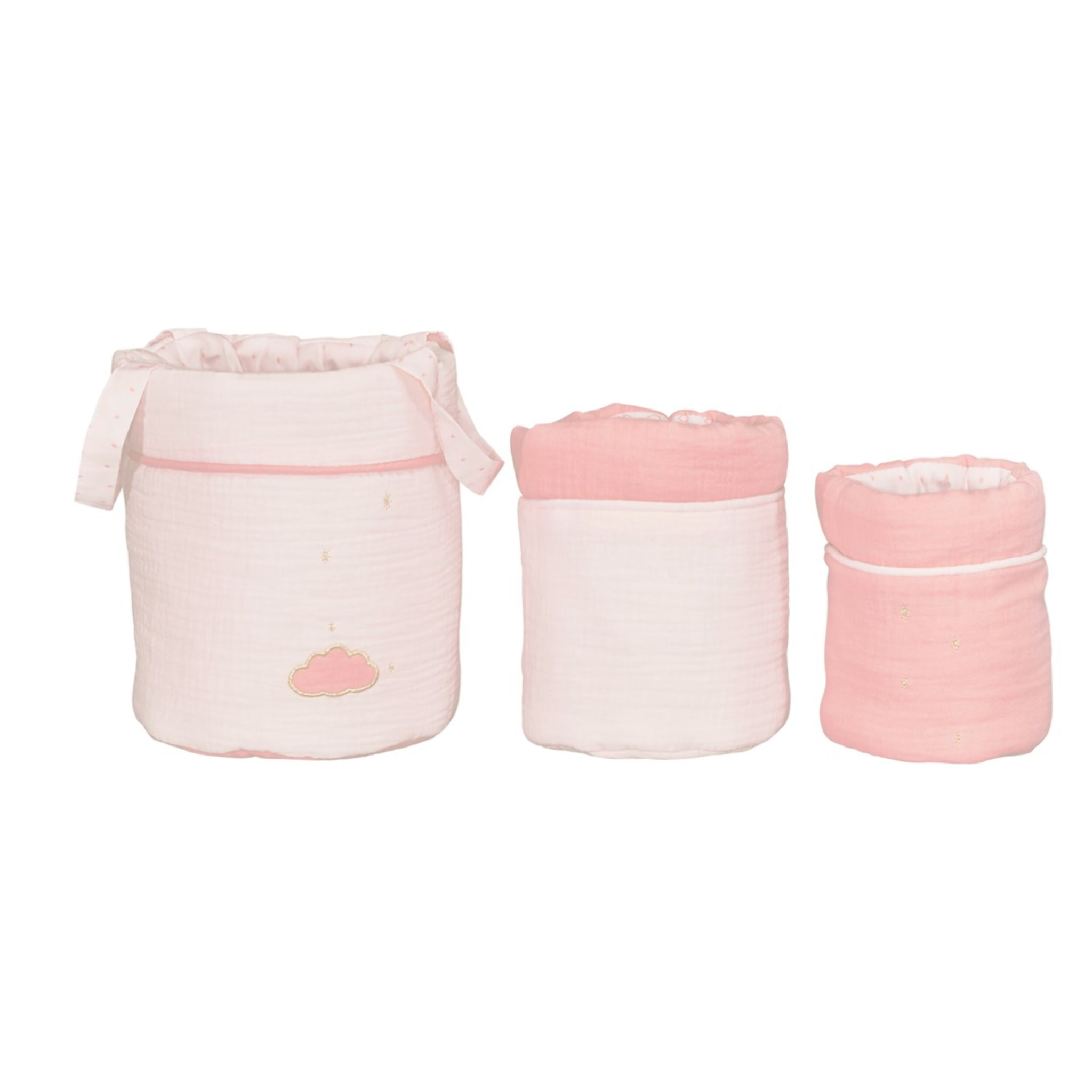 Lot de 3 paniers de rangement en coton