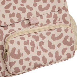 Sac à dos enfant Basco avec pochette isolante 6L motif félin beige et rose