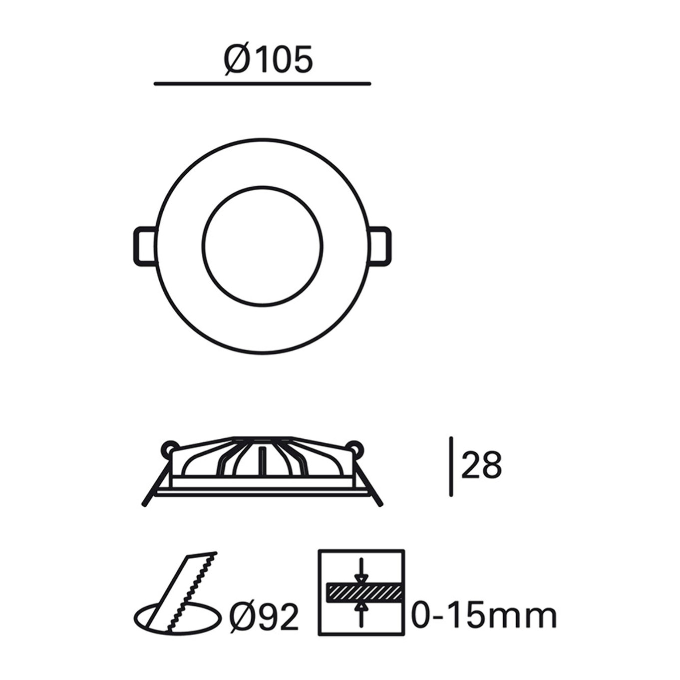 FORLIGHT Downlight Ip54 Hide Smart Led Led 8,5,,Naw 3000K Blanco 597Lm