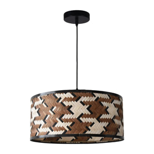 Suspension en bambou tressé marron et noir 50 cm - Phil