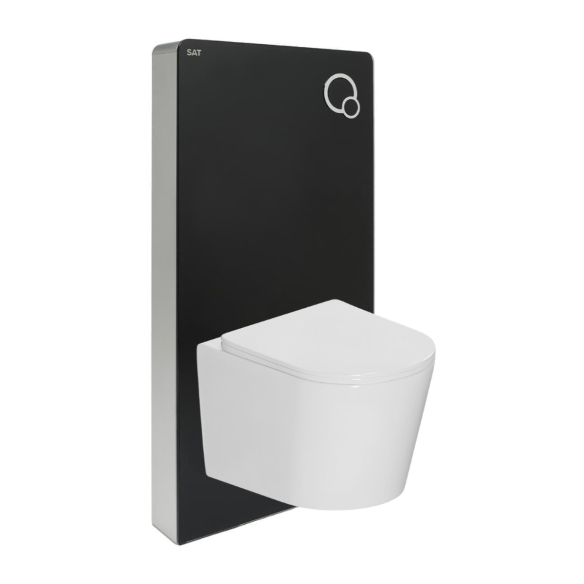 Glass pack WC bâti-support avec plaque de commande + WC suspendu Ceramia sans bride avec abattant SoftClose (STGLBCE14WT01-FR)