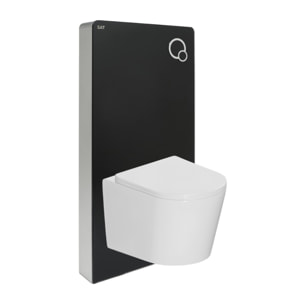 Glass pack WC bâti-support avec plaque de commande + WC suspendu Ceramia sans bride avec abattant SoftClose (STGLBCE14WT01-FR)