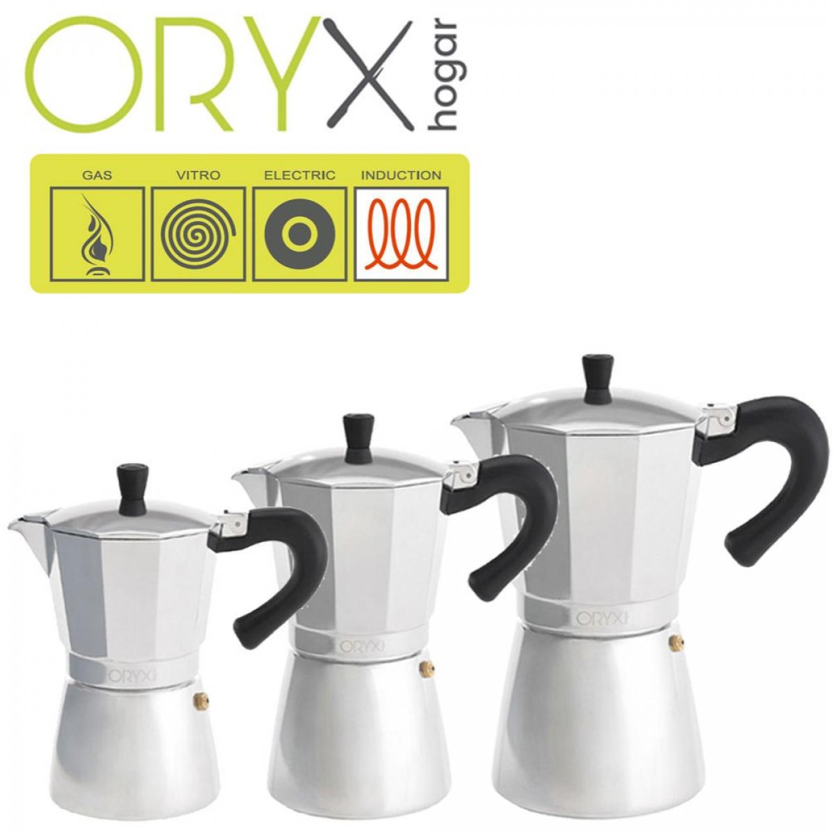 Oryx Classic Cafetera Italiana 9 Tazas Plata