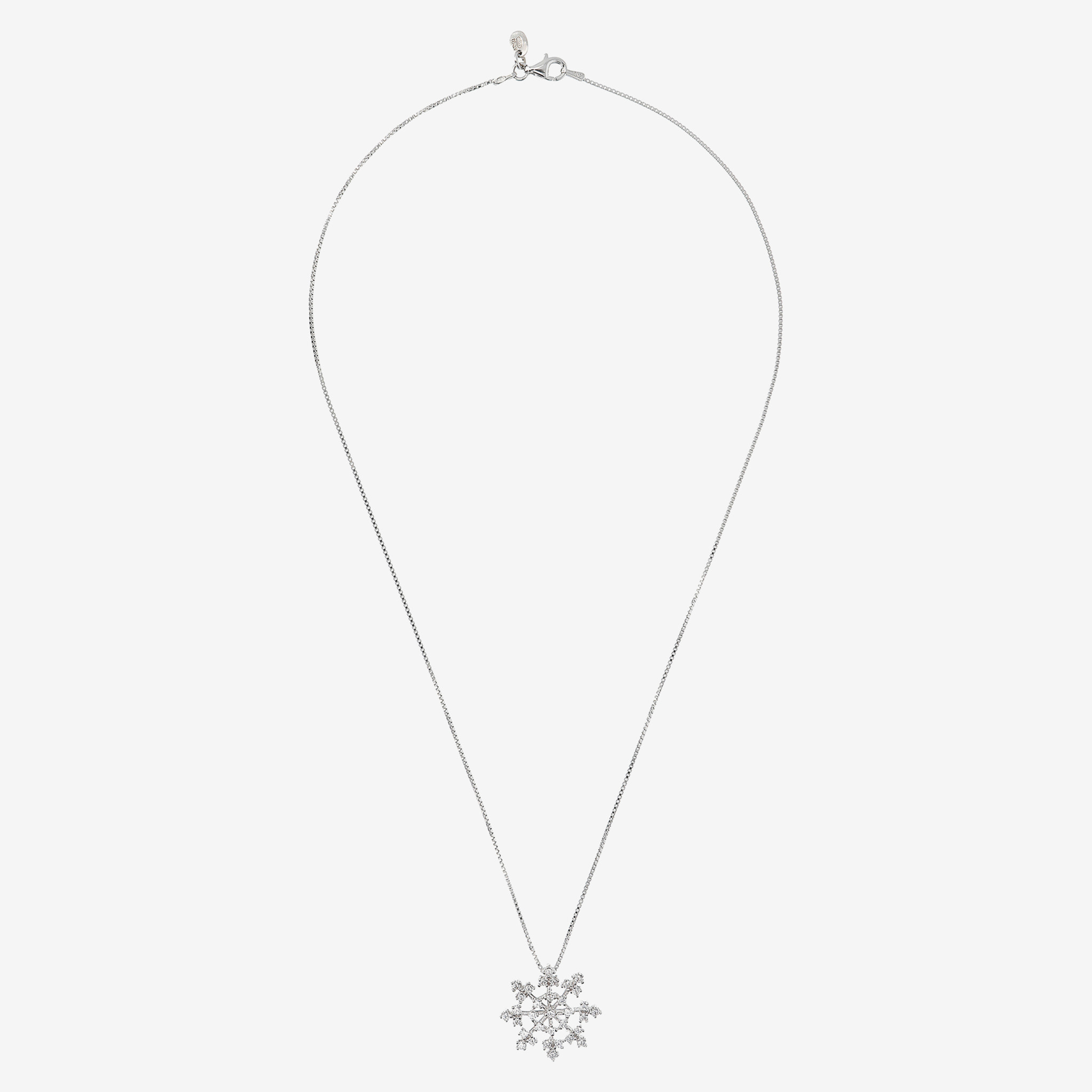 Collana in Argento 925 con Ciondolo Fiocco di Neve in Cubic Zirconia