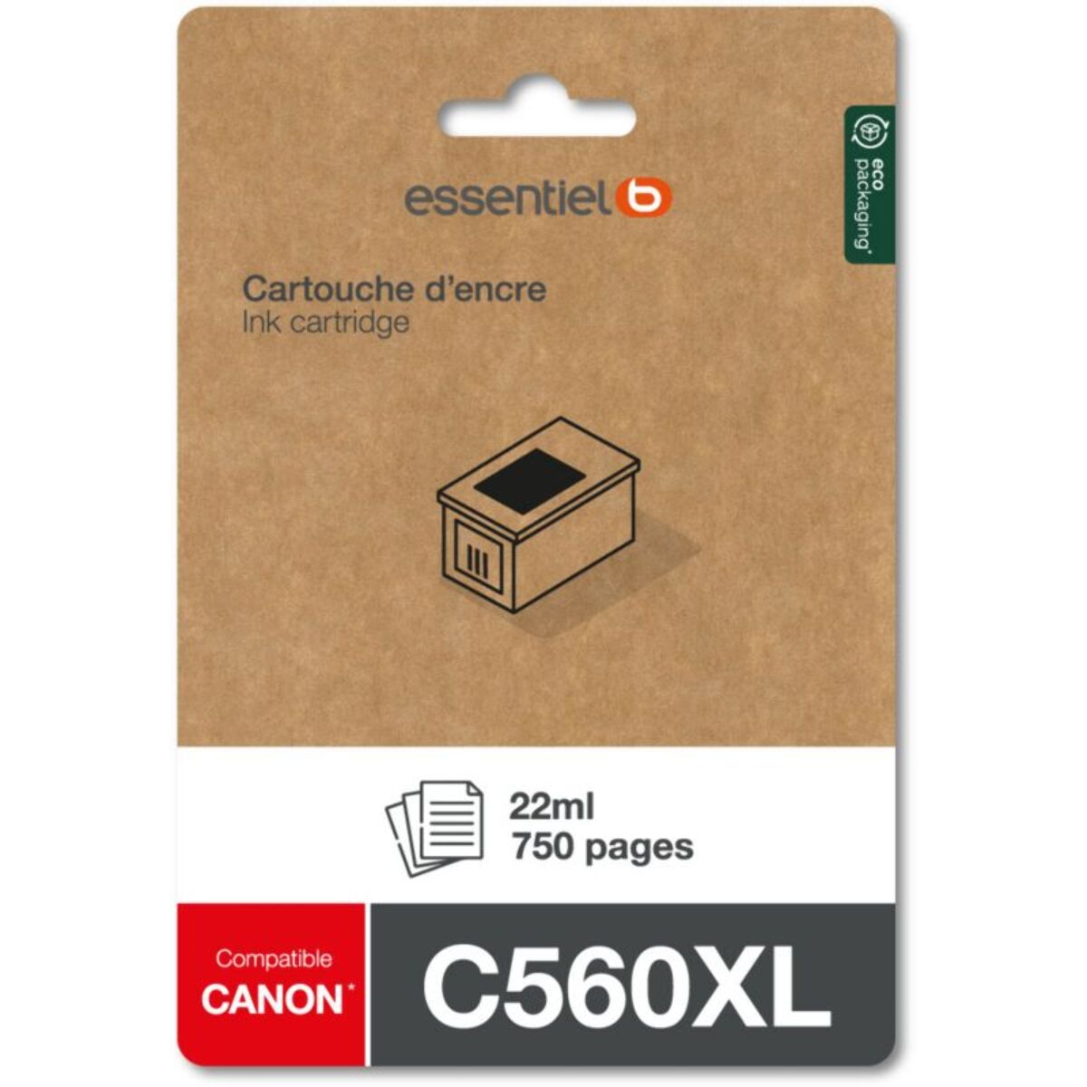 Cartouche d'encre ESSENTIELB C560 XL Noir