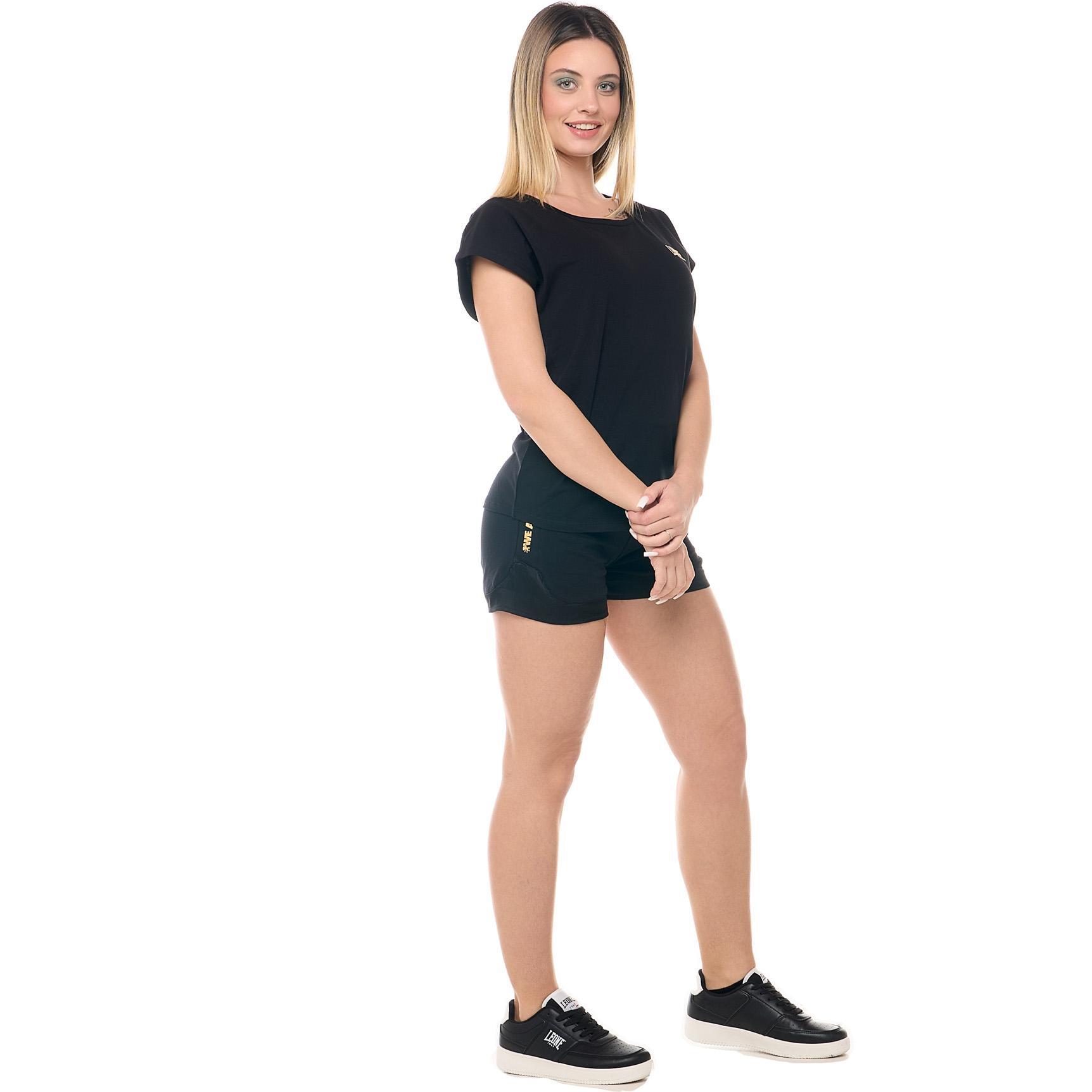 T-shirt da donna a maniche corte logo oro Leone Gold