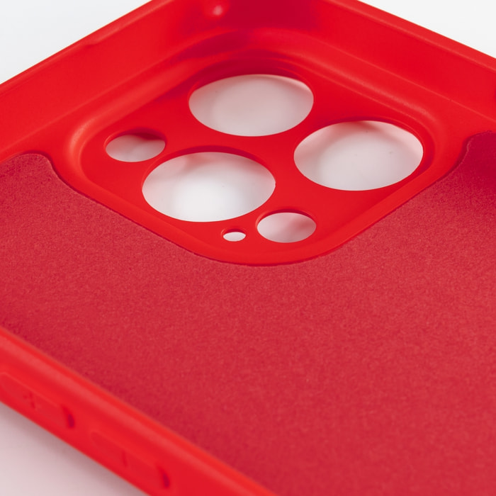 DAM Custodia  Essential in silicone con protezione per fotocamera per iPhone 12 Pro Max. Interno in morbido velluto. 8,09x1,02x16,36 centimetri. colore rosso