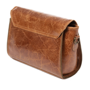 Mariola Borsa a tracolla Donna.Pelle autentica Camoscio Lavato a Pietra