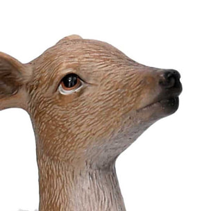 Renna in resina con mantello scozzese naturale cm29x9,6h18